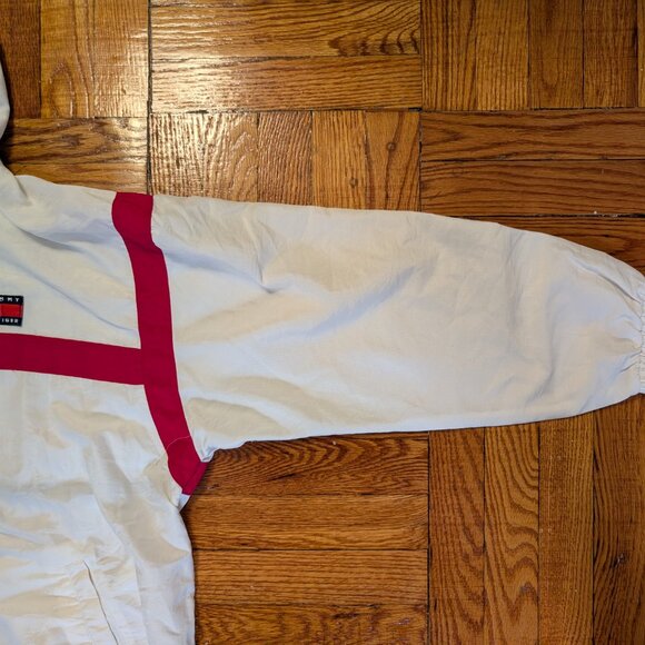 Vintage Tommy Hilfiger Sailing Windbreaker Men's Large Hood Jacket Logo - Picture 8 of 10